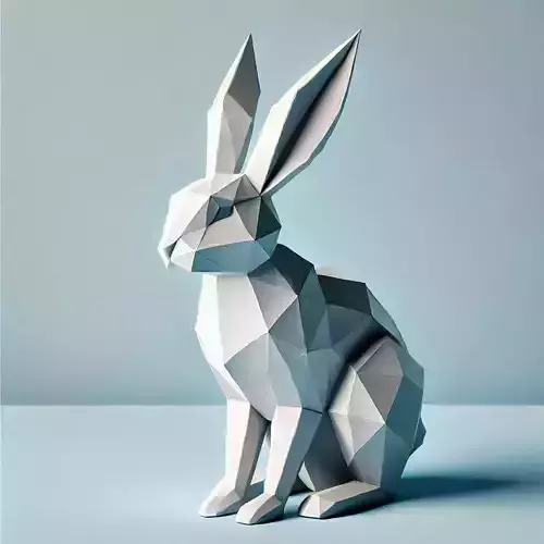 Low-Poly Rabbit Figurine 3D model