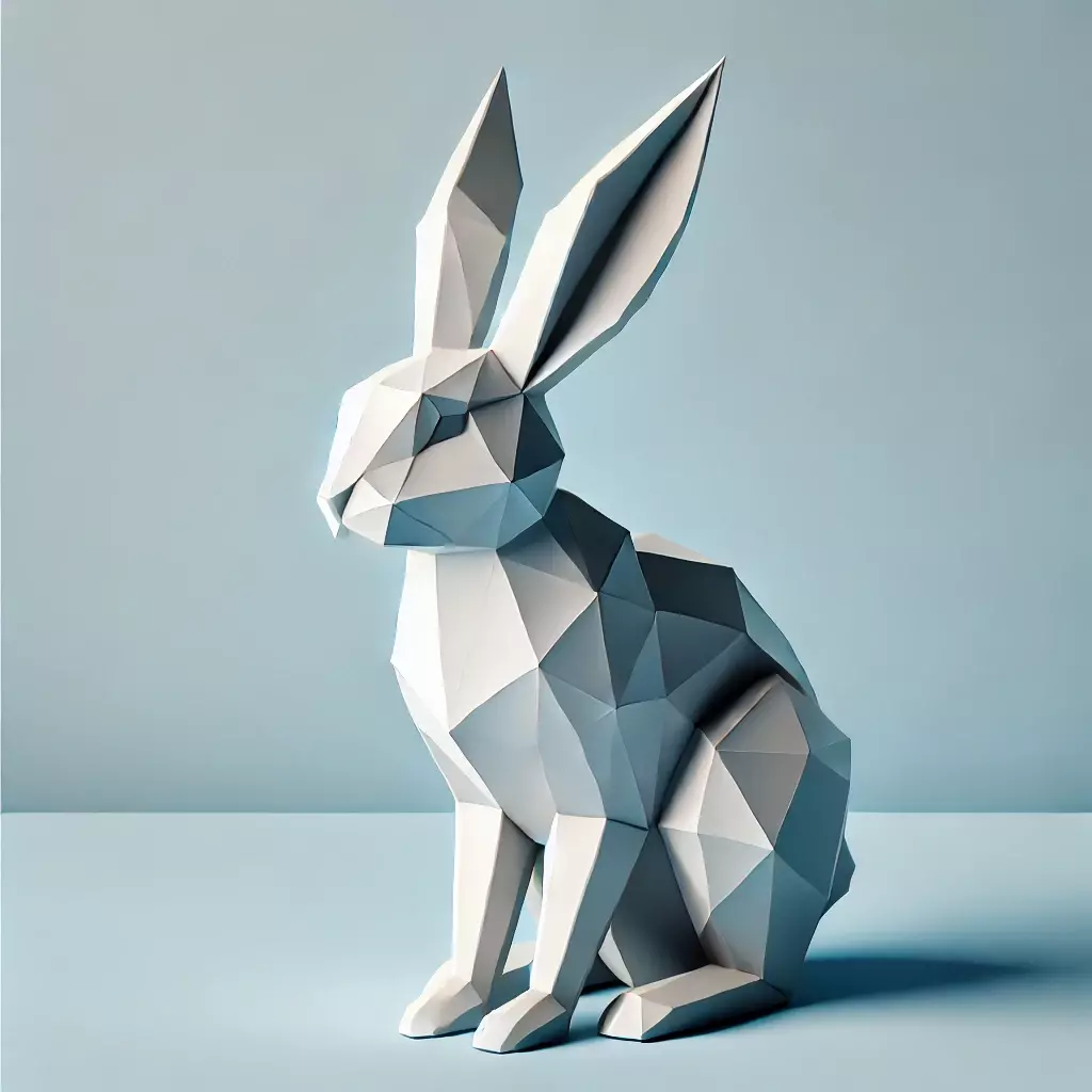 Low-Poly Rabbit Figurine 3D model_0
