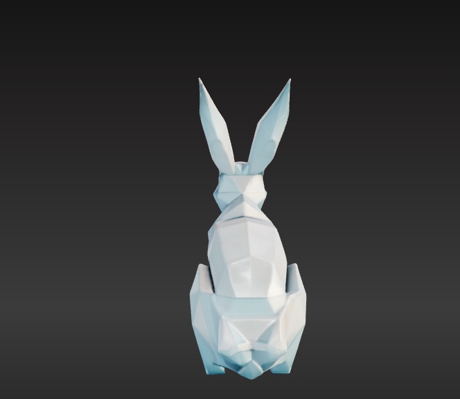 Low-Poly Rabbit Figurine 3D model_3