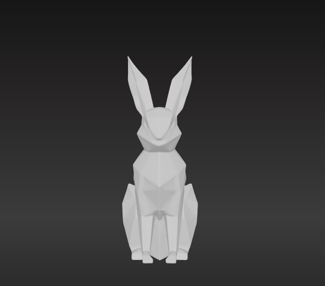 Low-Poly Rabbit Figurine 3D model_5
