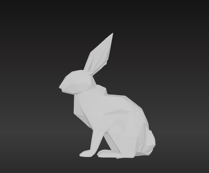 Low-Poly Rabbit Figurine 3D model_6