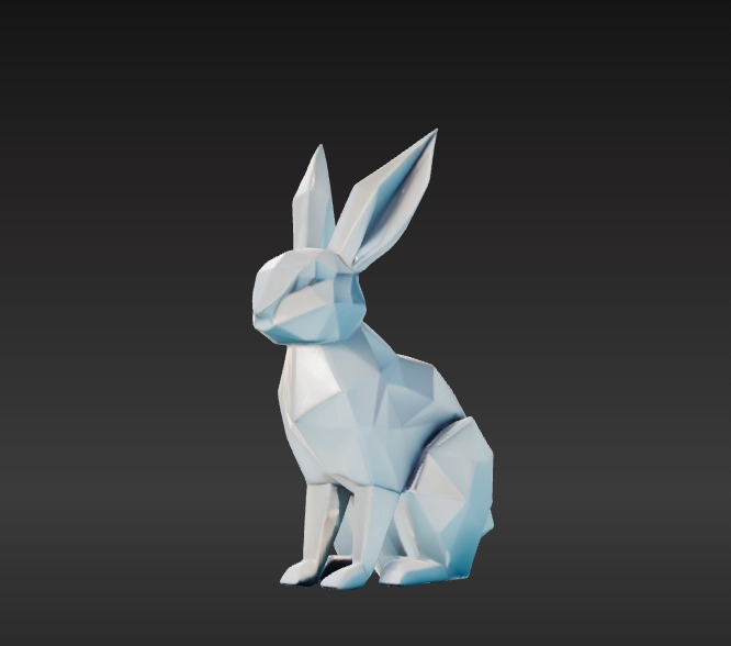Low-Poly Rabbit Figurine 3D model_2