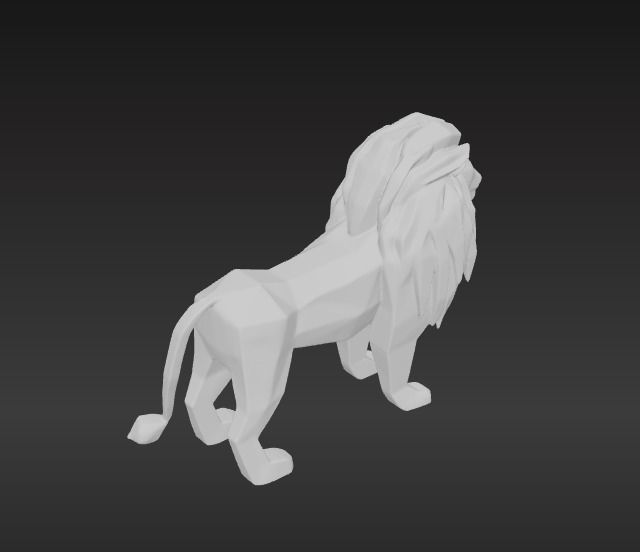 Low-Poly Lion Figurine 3D model_8