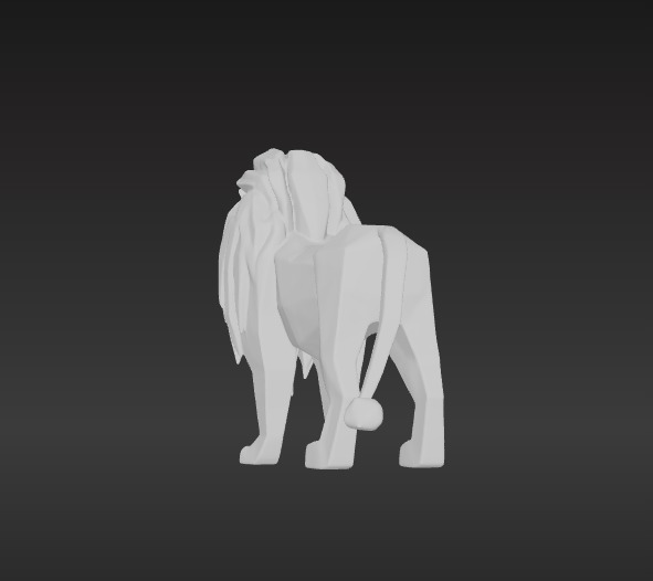Low-Poly Lion Figurine 3D model_7
