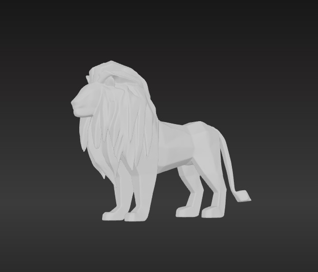 Low-Poly Lion Figurine 3D model_6