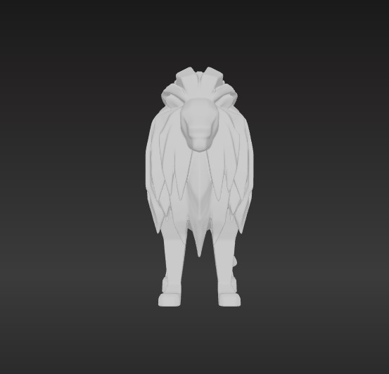 Low-Poly Lion Figurine 3D model_5