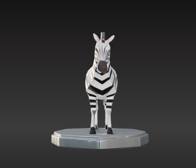 Low-Poly Zebra 3D model_1