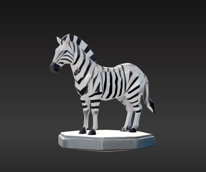 Low-Poly Zebra 3D model_2