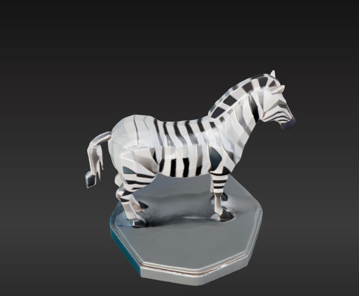 Low-Poly Zebra 3D model_4