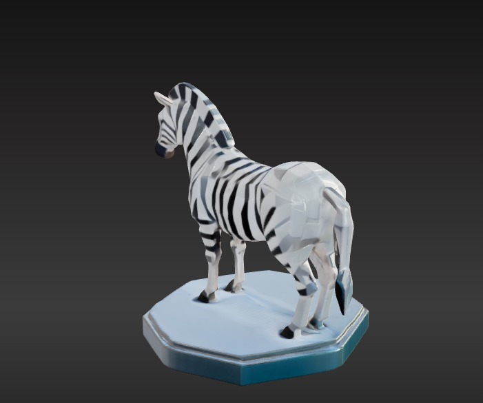 Low-Poly Zebra 3D model_3