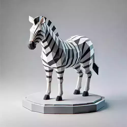 Low-Poly Zebra 3D model