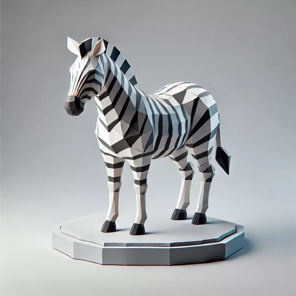 Low-Poly Zebra 3D model_0