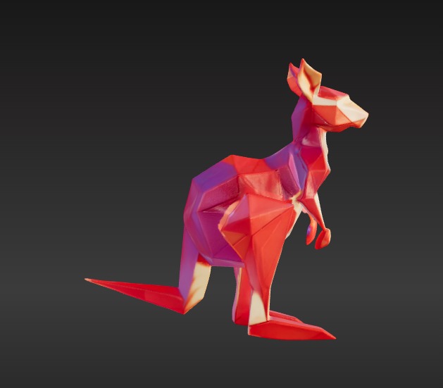 Low-Poly Kangaroo 3D model_3