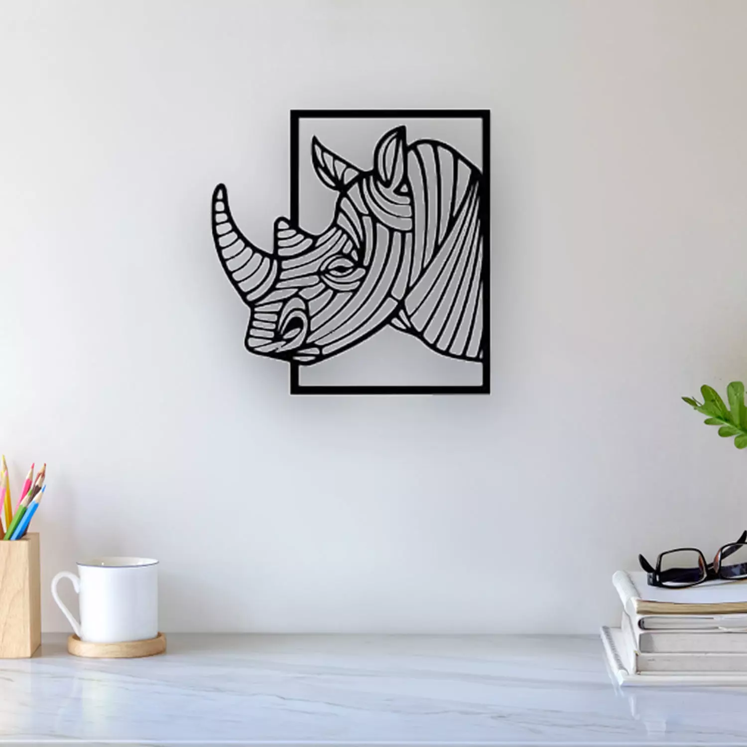 Rhino Wall Art 3D print model
