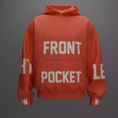 Hoodie off No zip Mockup Design  Walking and 360 Animation 4k 3D model