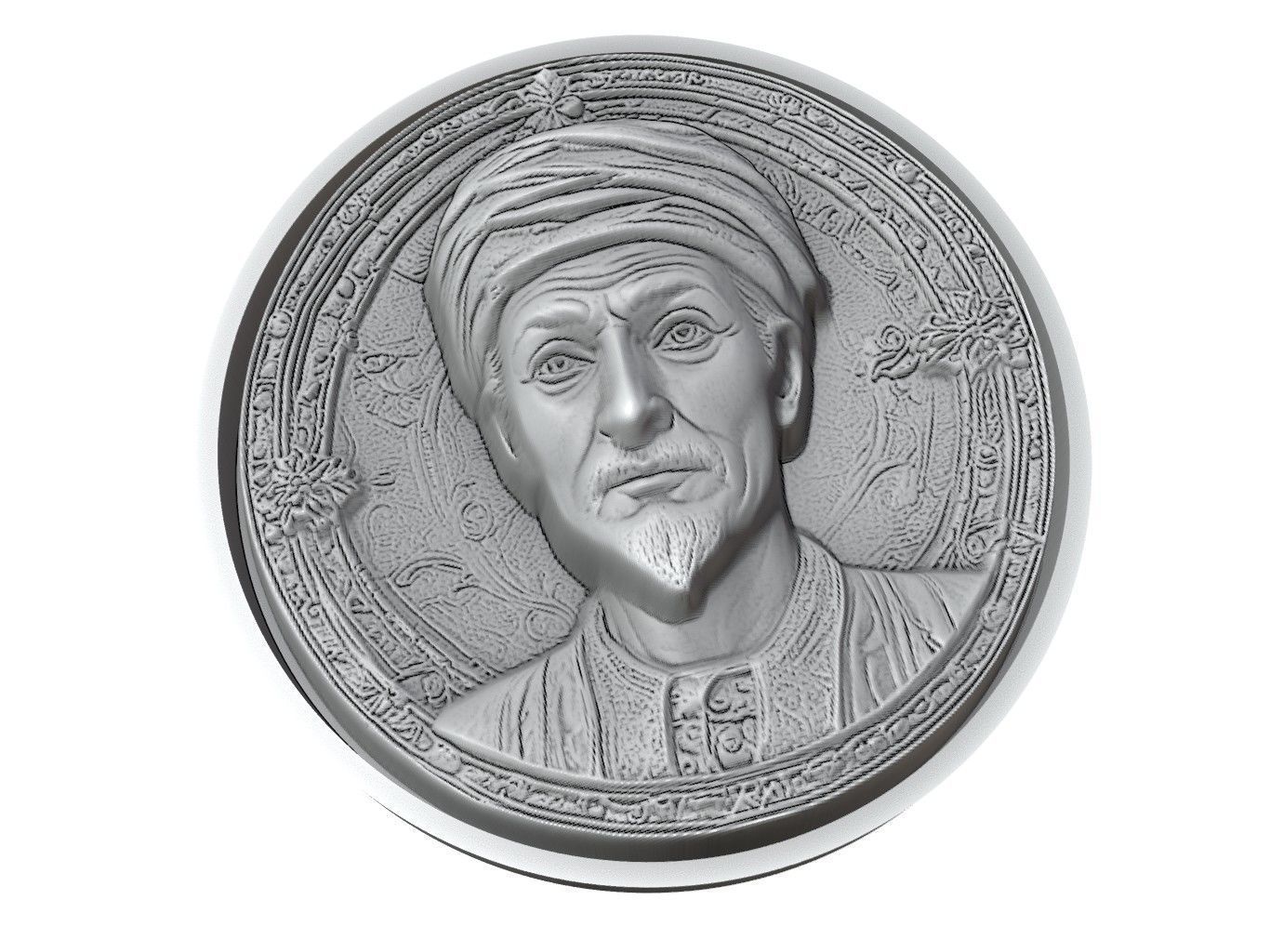 Suleiman the Magnificent Medallion 3D print model_3