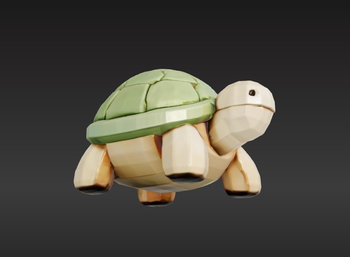 Low-Poly Turtle 3D model_4