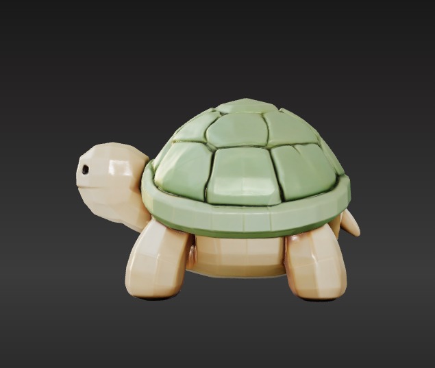 Low-Poly Turtle 3D model_2