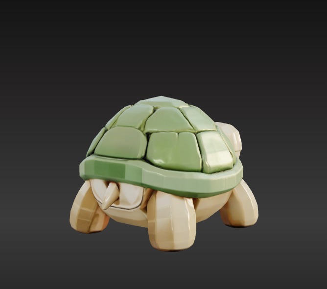 Low-Poly Turtle 3D model_3