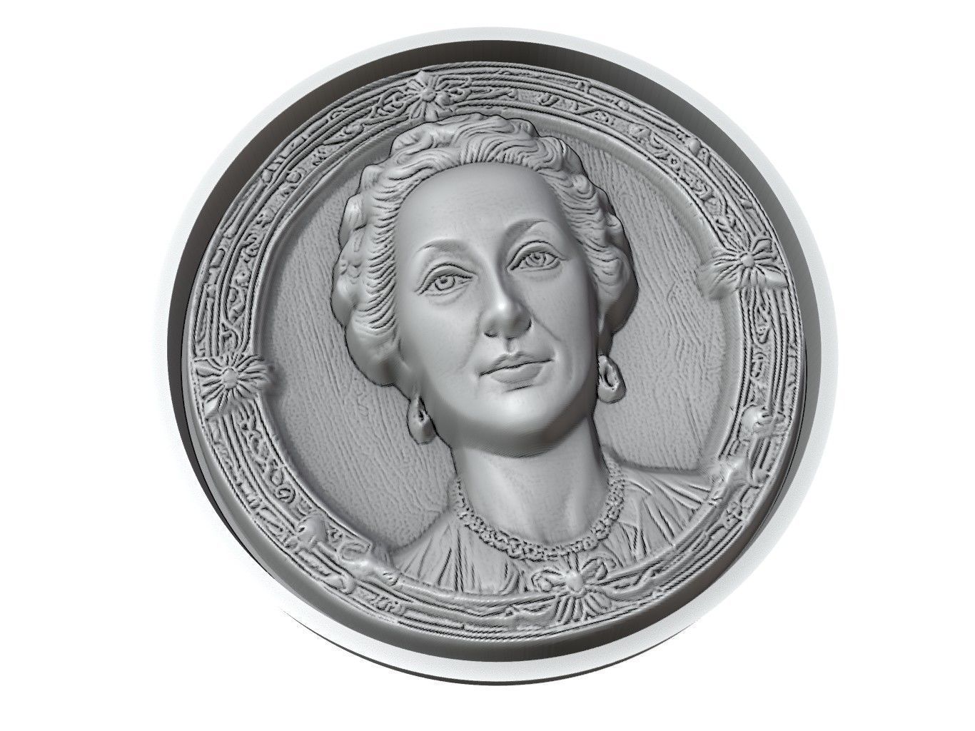 Catherine the Great Medallion 3D print model_3