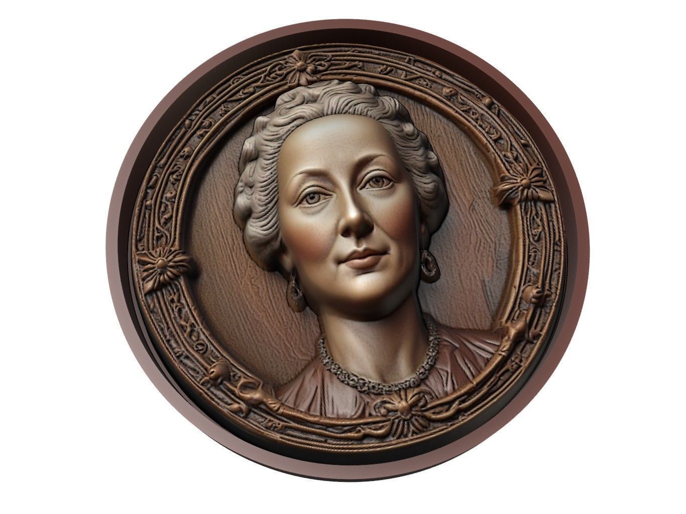 Catherine the Great Medallion 3D print model_1
