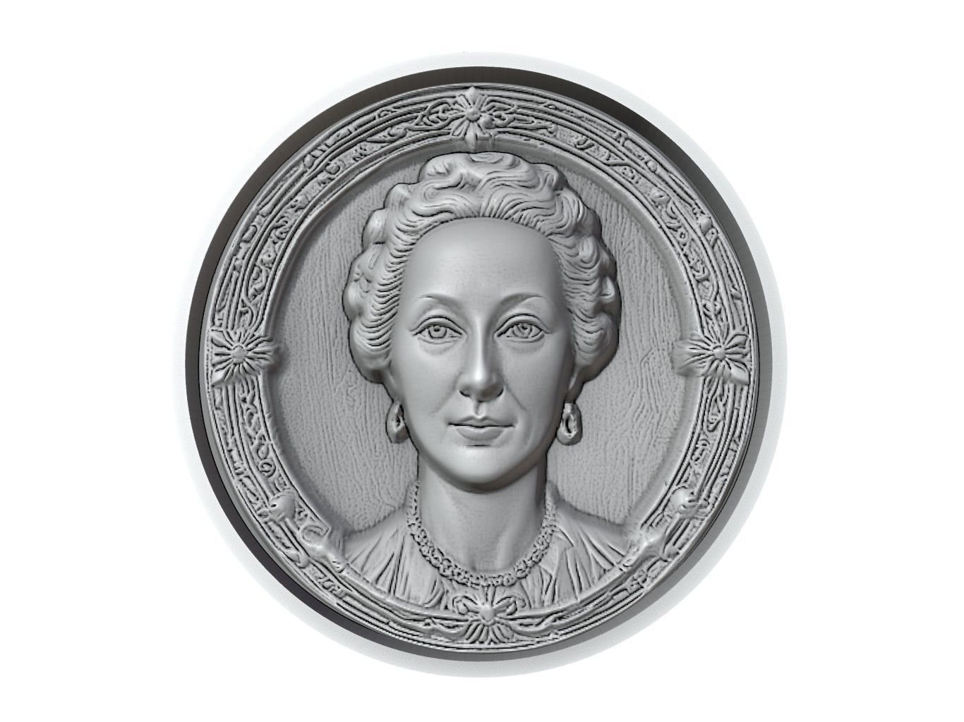Catherine the Great Medallion 3D print model_2