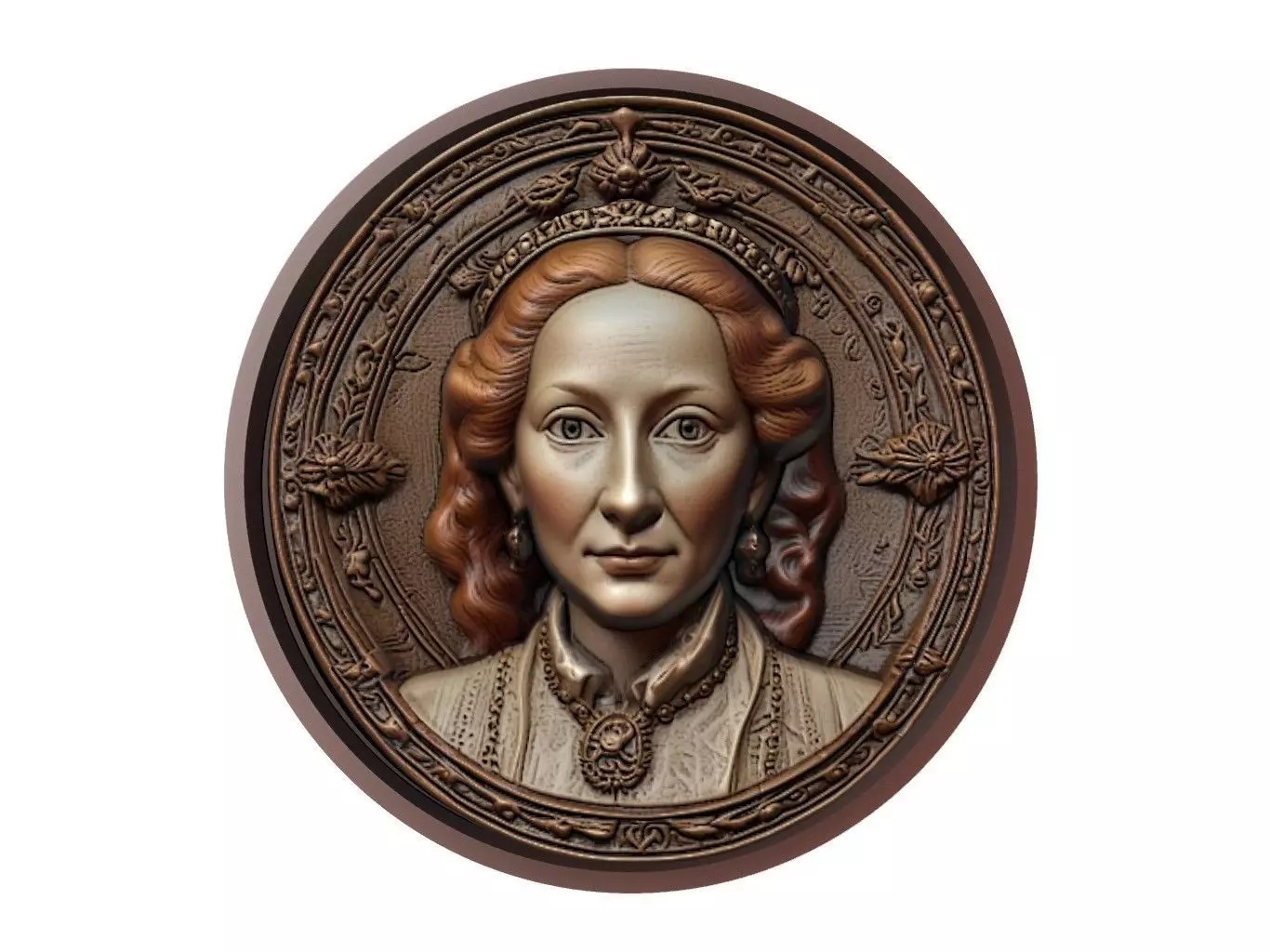Elizabeth I Medallion 3D print model_0