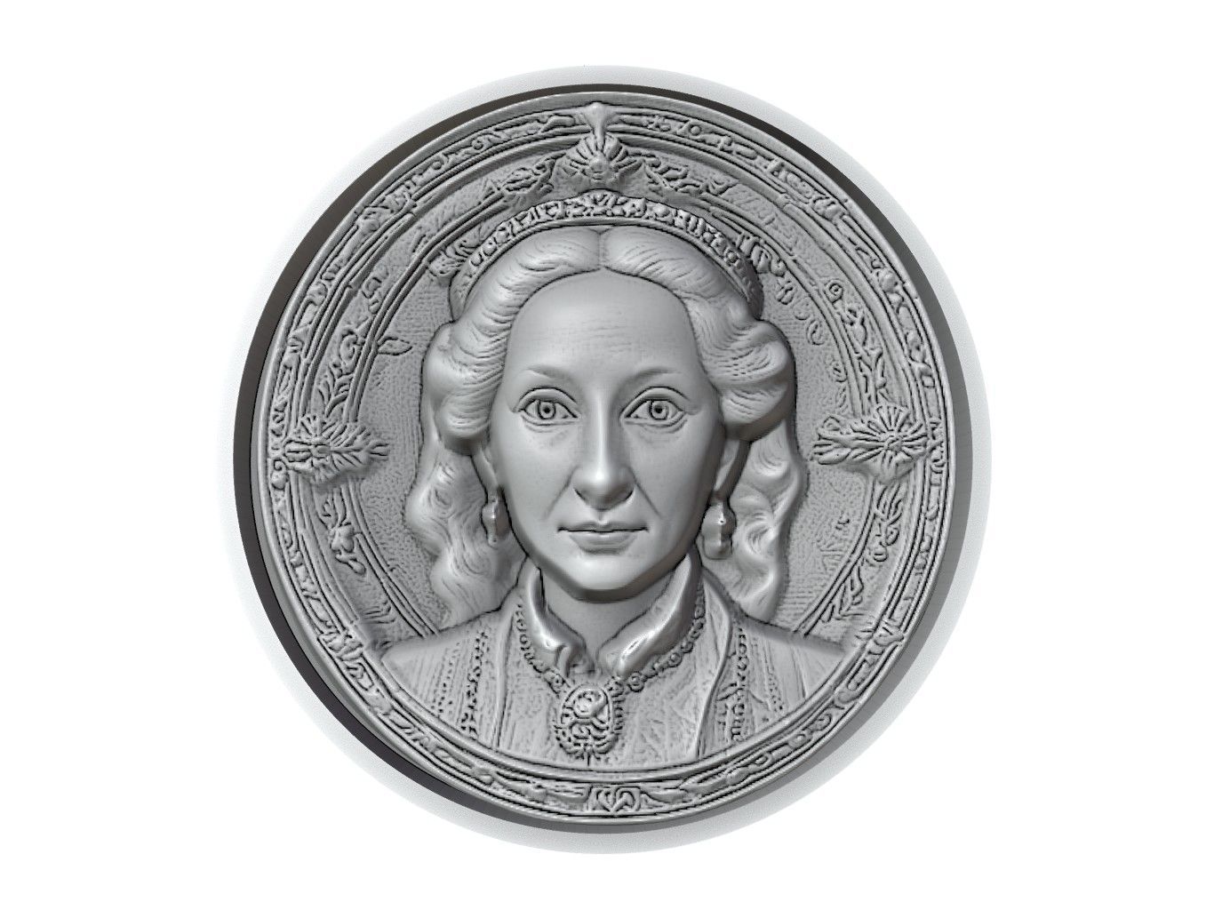 Elizabeth I Medallion 3D print model_2