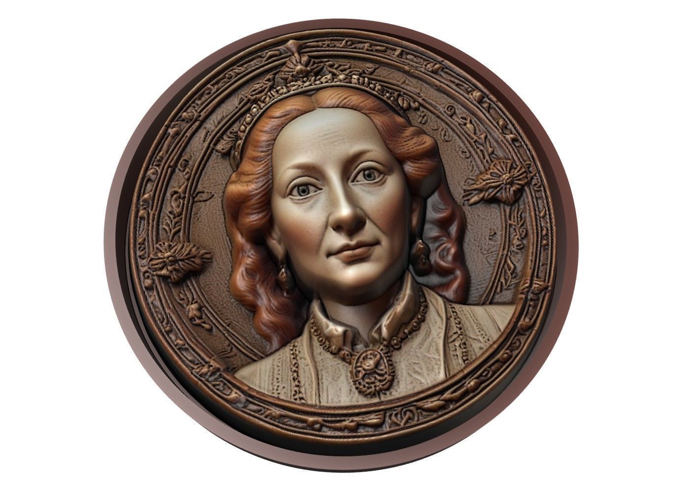 Elizabeth I Medallion 3D print model_1