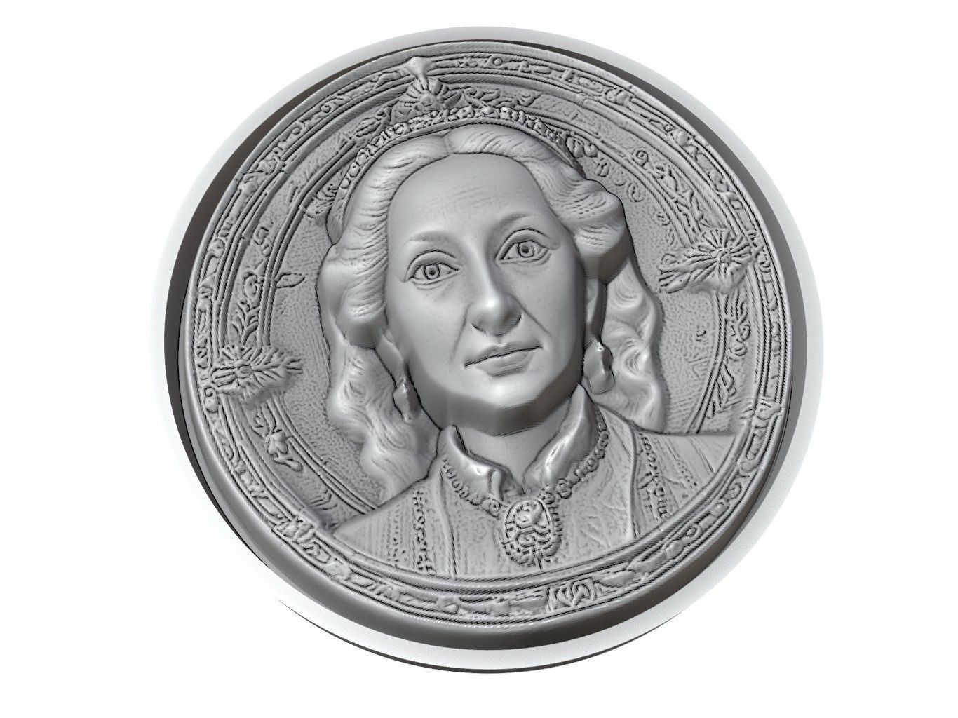 Elizabeth I Medallion 3D print model_3