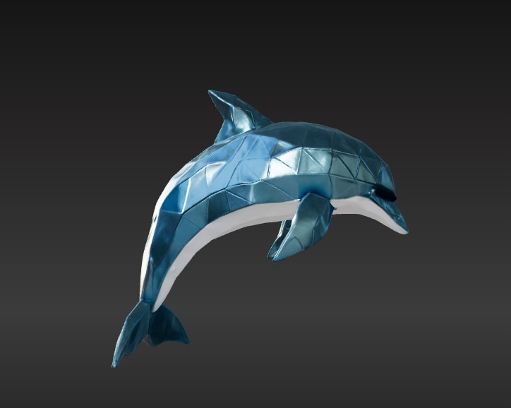 Low-Poly Dolphin 3D model_1