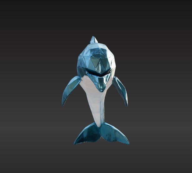Low-Poly Dolphin 3D model_2