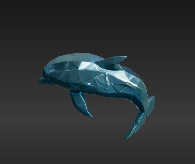 Low-Poly Dolphin 3D model_4