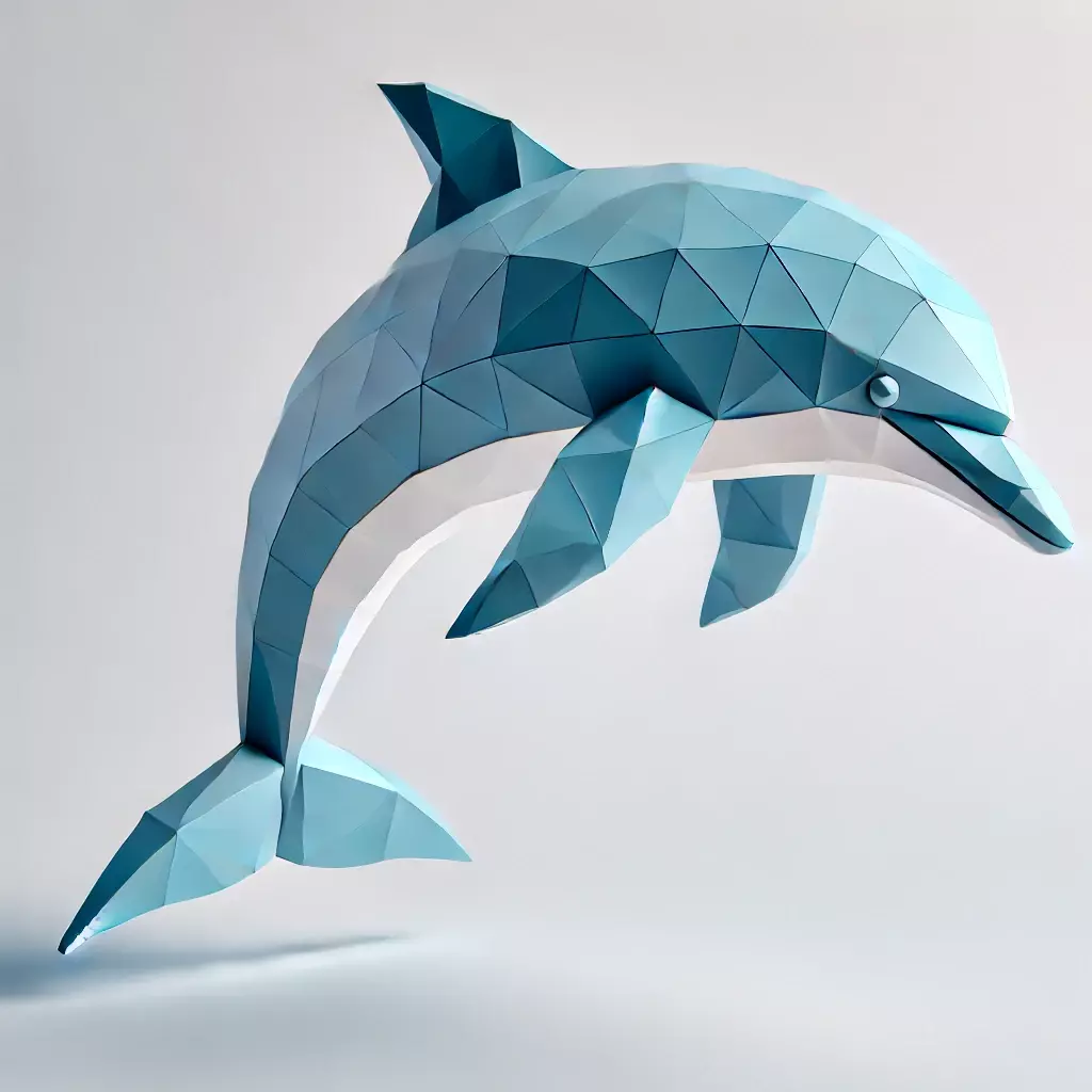 Low-Poly Dolphin 3D model_0