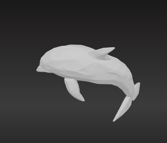 Low-Poly Dolphin 3D model_5