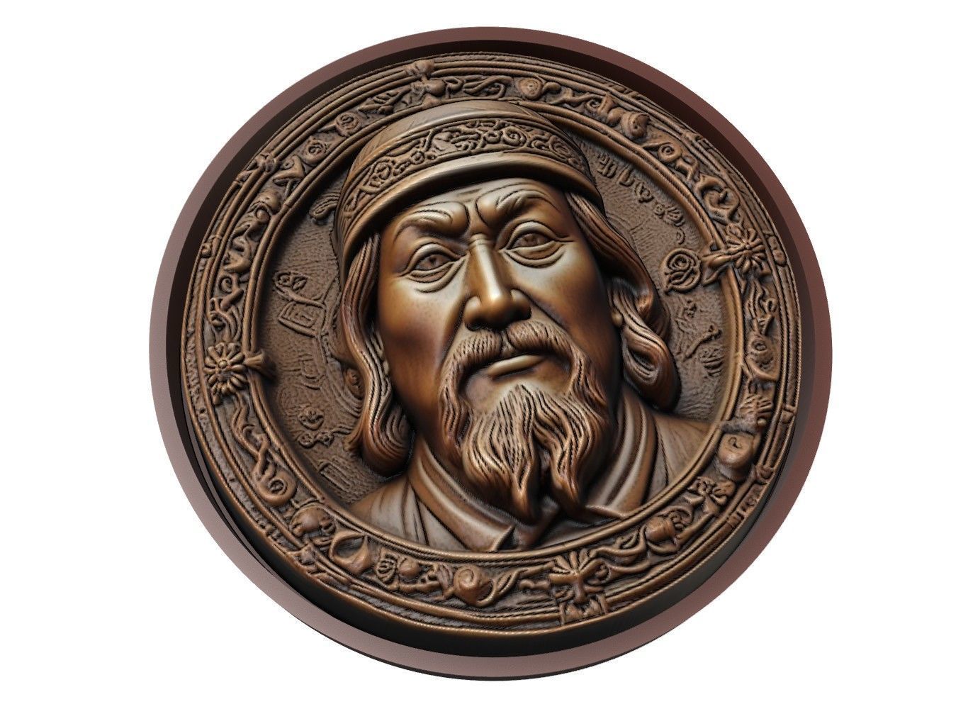 Kublai Khan Medallion 3D print model_1