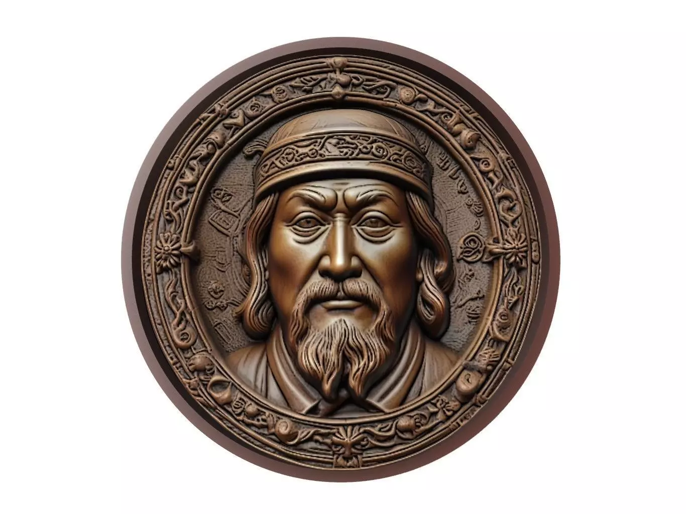 Kublai Khan Medallion 3D print model_0