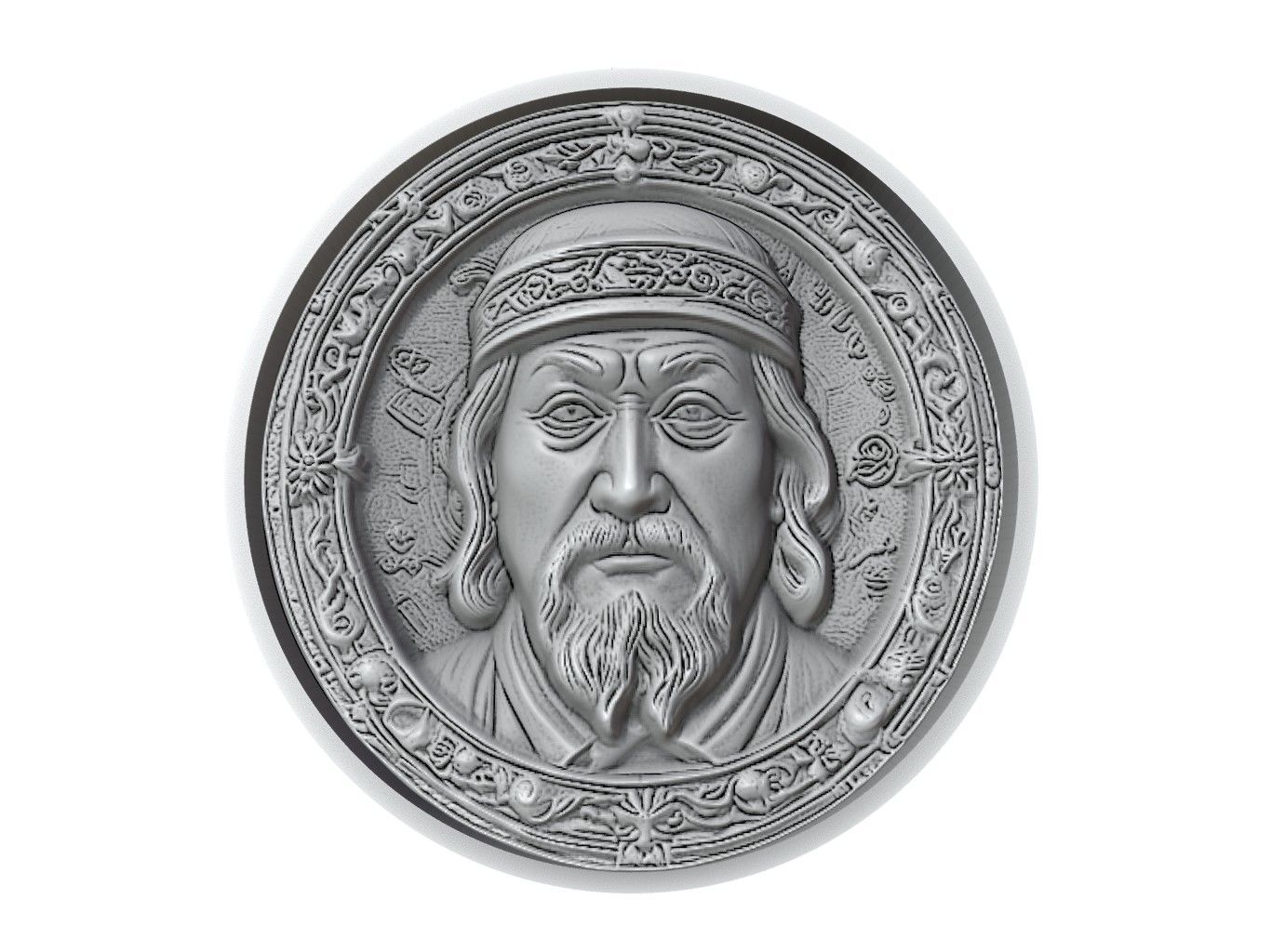 Kublai Khan Medallion 3D print model_2