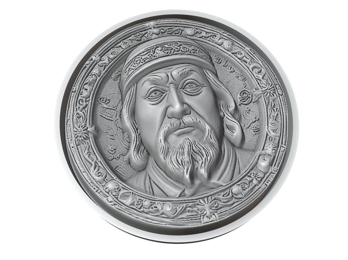 Kublai Khan Medallion 3D print model_3