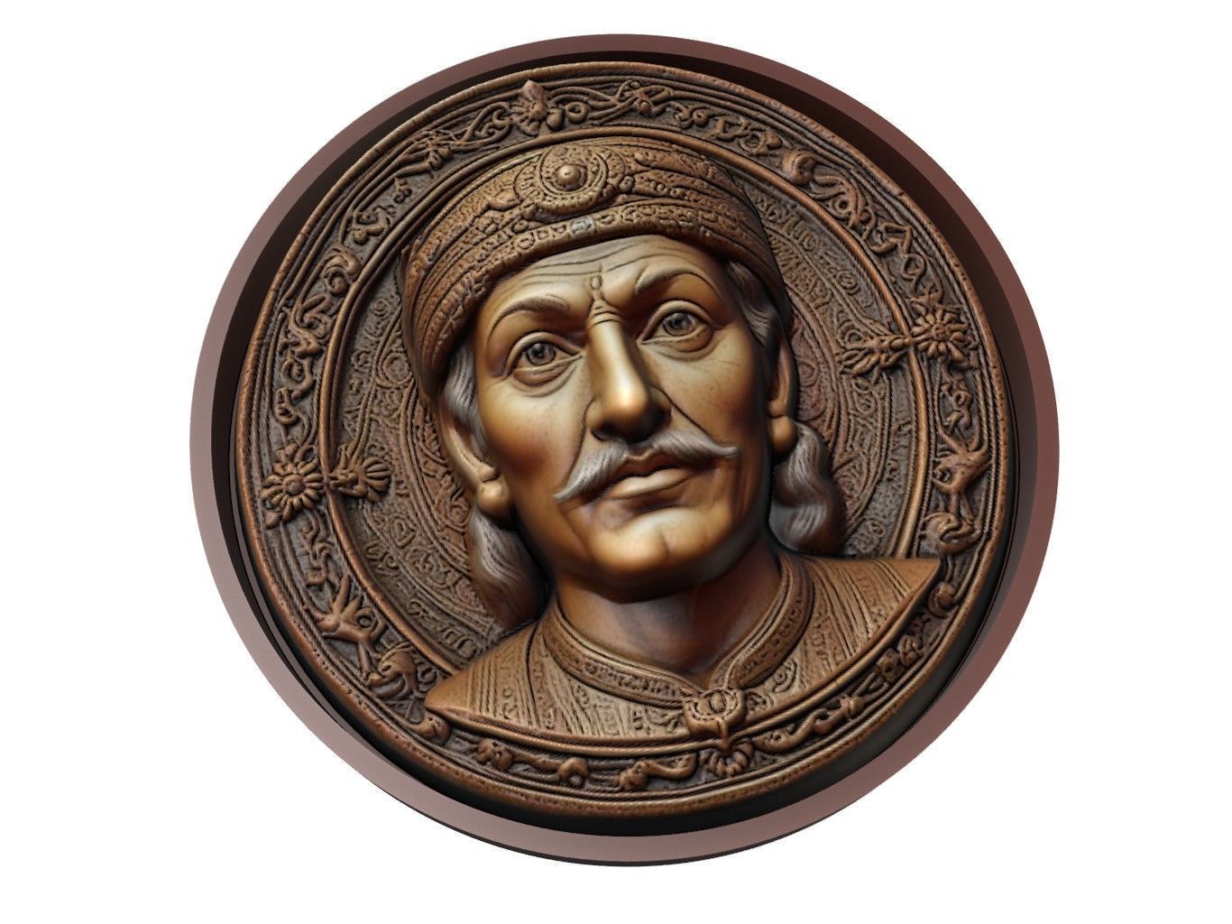 Akbar the Great Medallion 3D print model_1
