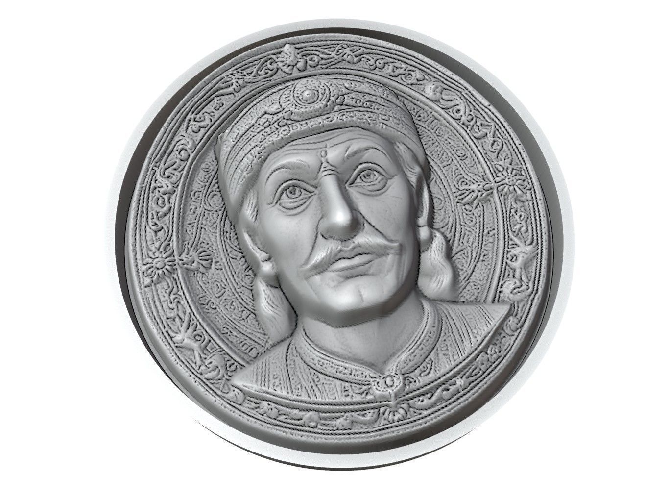 Akbar the Great Medallion 3D print model_3