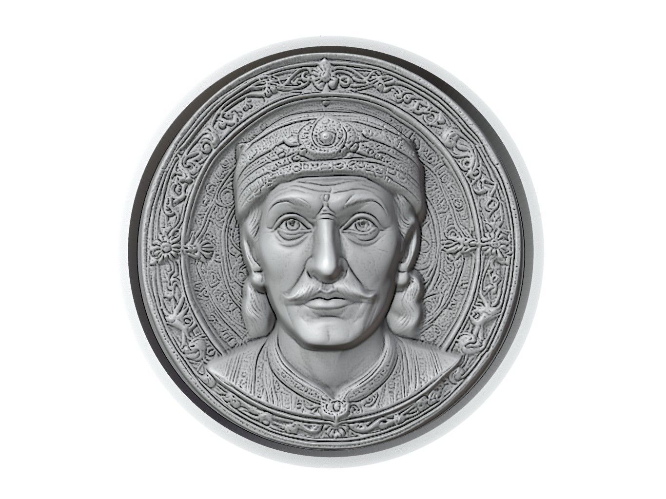 Akbar the Great Medallion 3D print model_2