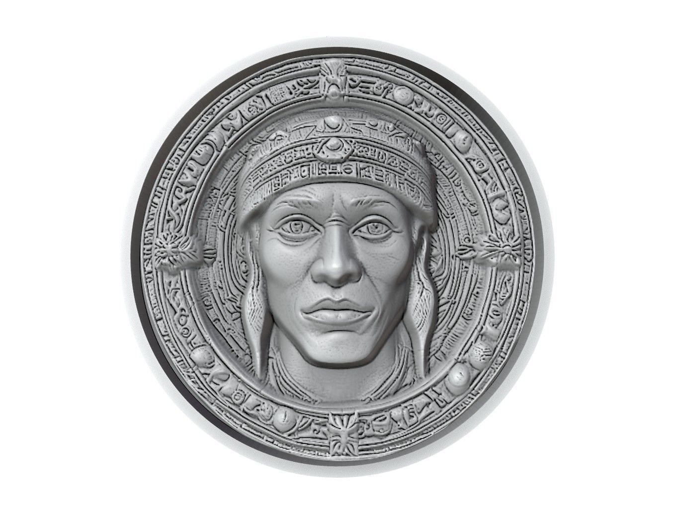 Shaka Zulu Medallion 3D print model_2