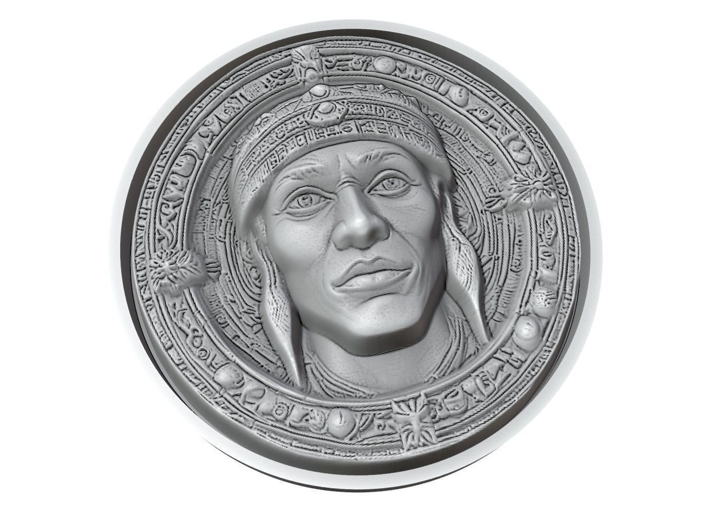 Shaka Zulu Medallion 3D print model_3