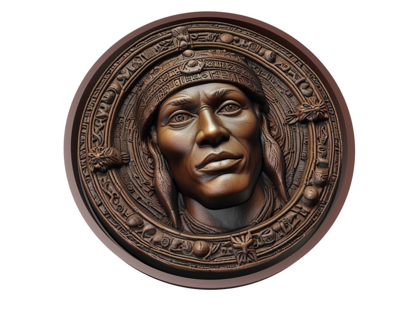 Shaka Zulu Medallion 3D print model_1