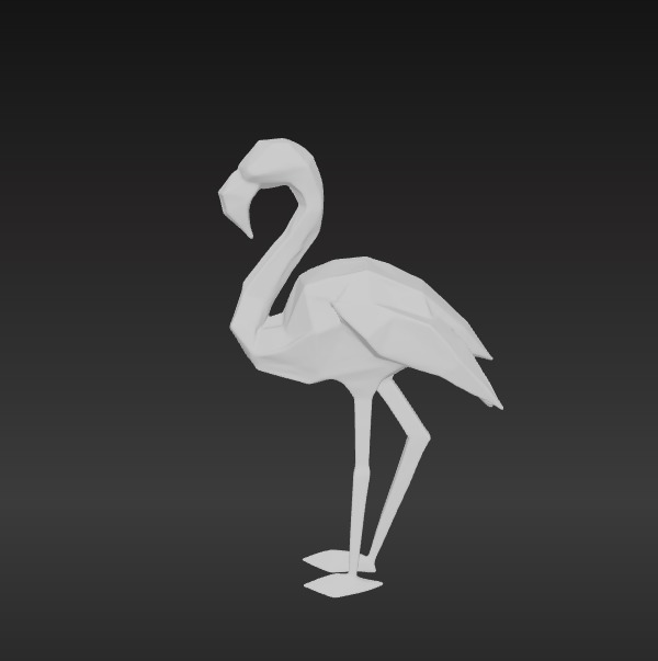 Low-Poly Flamingo 3D model_6