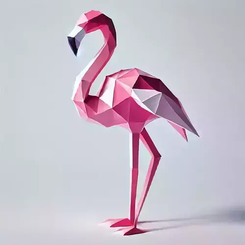 Low-Poly Flamingo 3D model