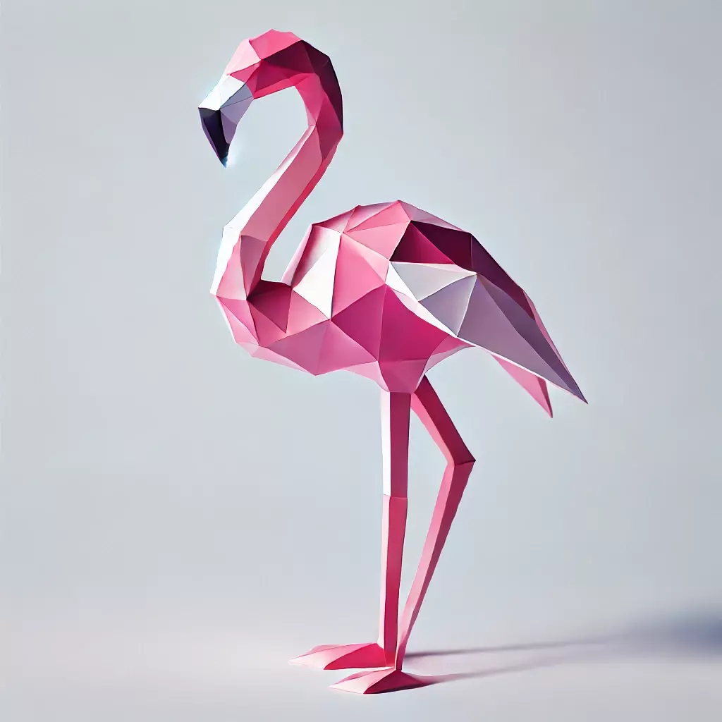 Low-Poly Flamingo 3D model_0
