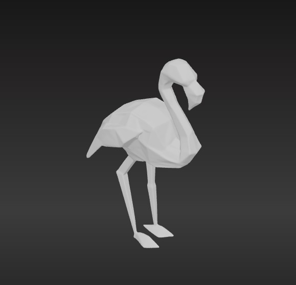 Low-Poly Flamingo 3D model_8