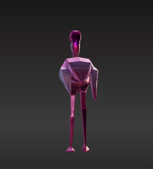 Low-Poly Flamingo 3D model_4